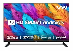 VW 80 cm (32 inches) Playwall Frameless Series HD Ready Android Smart LED TV VW32F5 (Black) - Image 1
