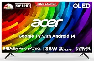 Acer 126 cm (50 inches) V PRO Series 4K Ultra HD Smart QLED Google TV AR50QDQGR2851AD (Black) - Image 1