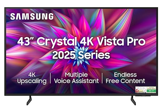 Samsung 108 cm (43 inches) Crystal 4K Vista Pro Ultra HD Smart LED TV UA43UE86AFULXL (Black) - Image 1